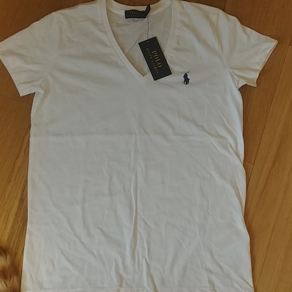 Women's white polo shirt